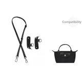 Black with Silver Buckle 95-124cm Leather Strap+[No Perforated]Set