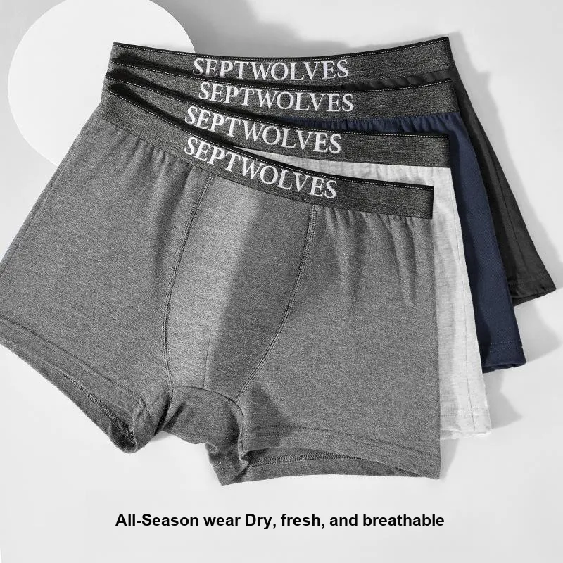 SEPTWOLVES Underpants Men's 4-Piece Gift Box Set+Free Shopping Bag-4
