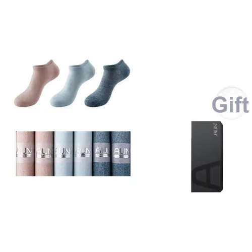 AUN 2 Хаки 2 Небесно-голубой 2 Павлиний синий Мужской No Show Носки