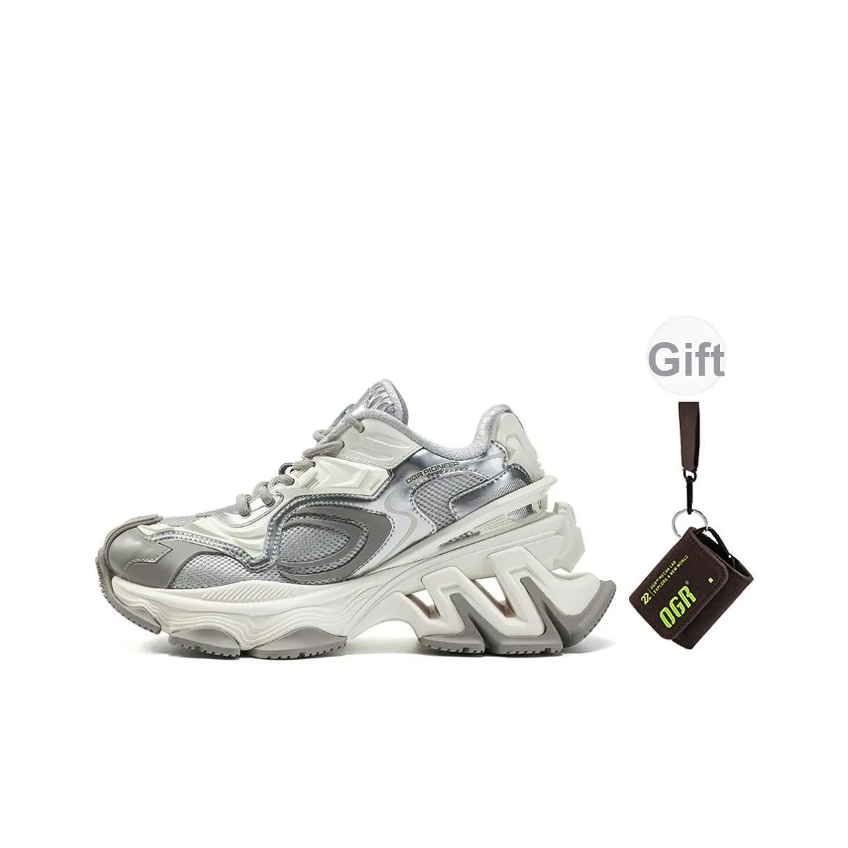 OGR Pioneer Collection Низкий топ Телесный низ Кроссовки Унисекс Овсяный Серебряный