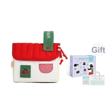 VANWALK Farm Series Nylon Camera Bag, Toiletry Bag, Makeup Bag, Storage Bag Women's Cherry House/Pudding House
