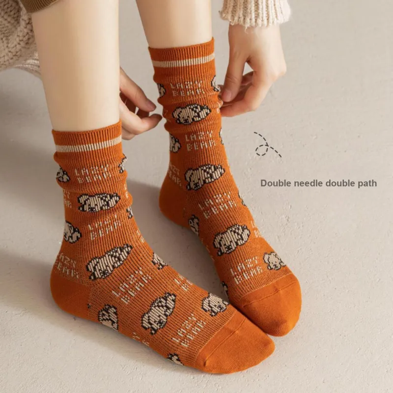 Caramella Mid Calf Socks Unisex 5 Pack Color Block-17