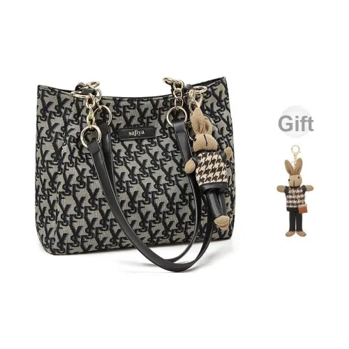 Safiya Синтетическая кожа Одно плечо Сумка Большая Женская Черная