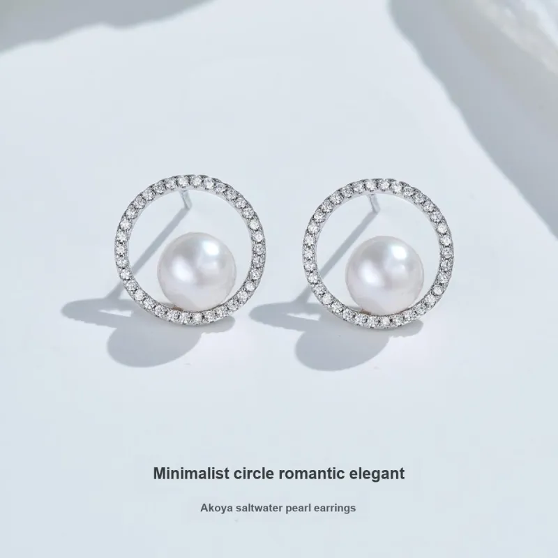 ME LUXE Pearl Stud Earrings Women's-2