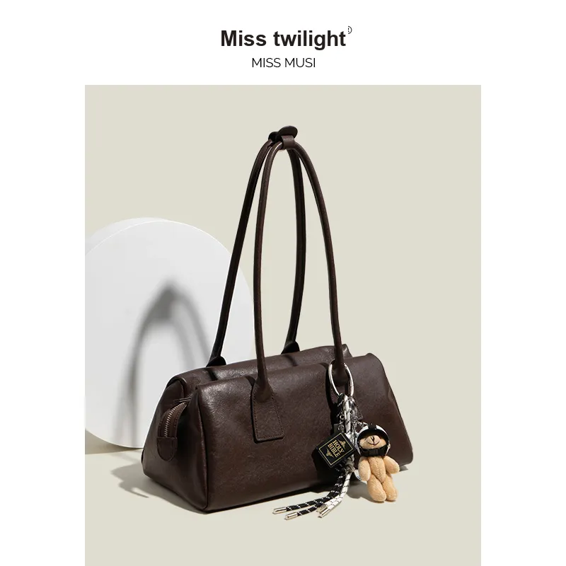 MISS MUSI Top Grain Cow Leather Shoulder Bag Women's Multicolor-2