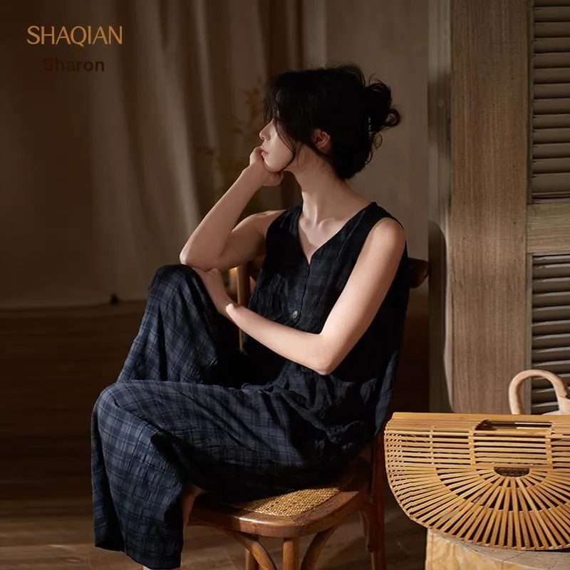 Sha Qian Pajama Set Women's Black-5