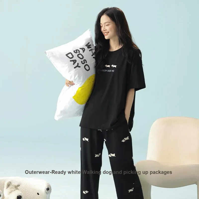 XIAFENYAN Pajama Set Women's Black-6