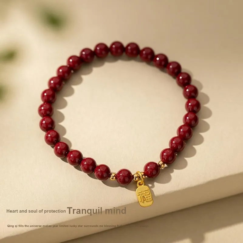 Encounter Gift Reconstructed Cinnabar Bracelets Unisex-5
