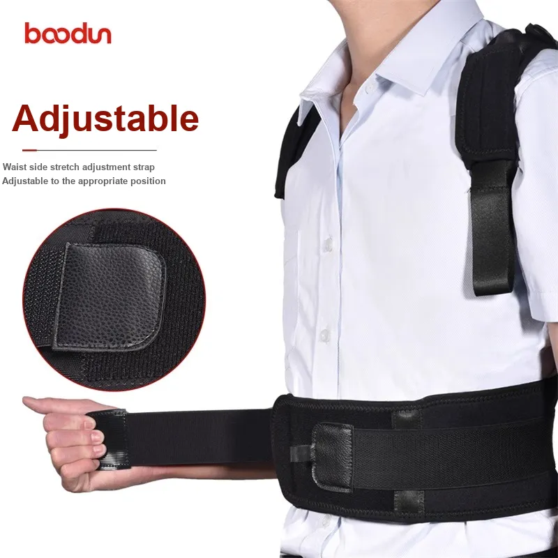 BOODUN Back Support Braces Running Sports Breathable Protective One Size Black Webbing Unisex-2