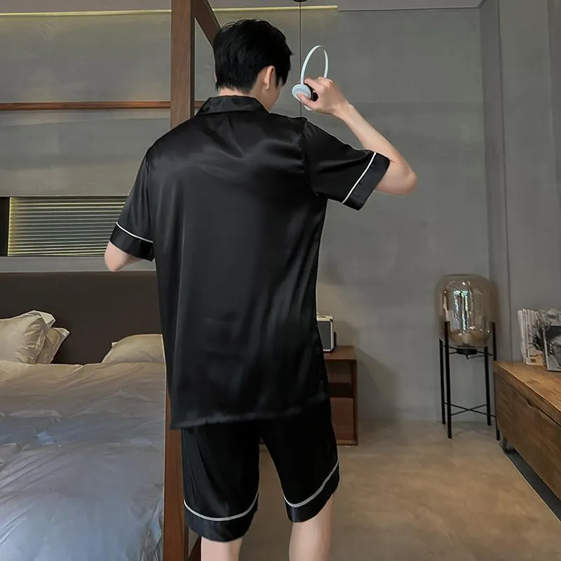 Qiao Ni Tong Pajama Set Men's Black-6