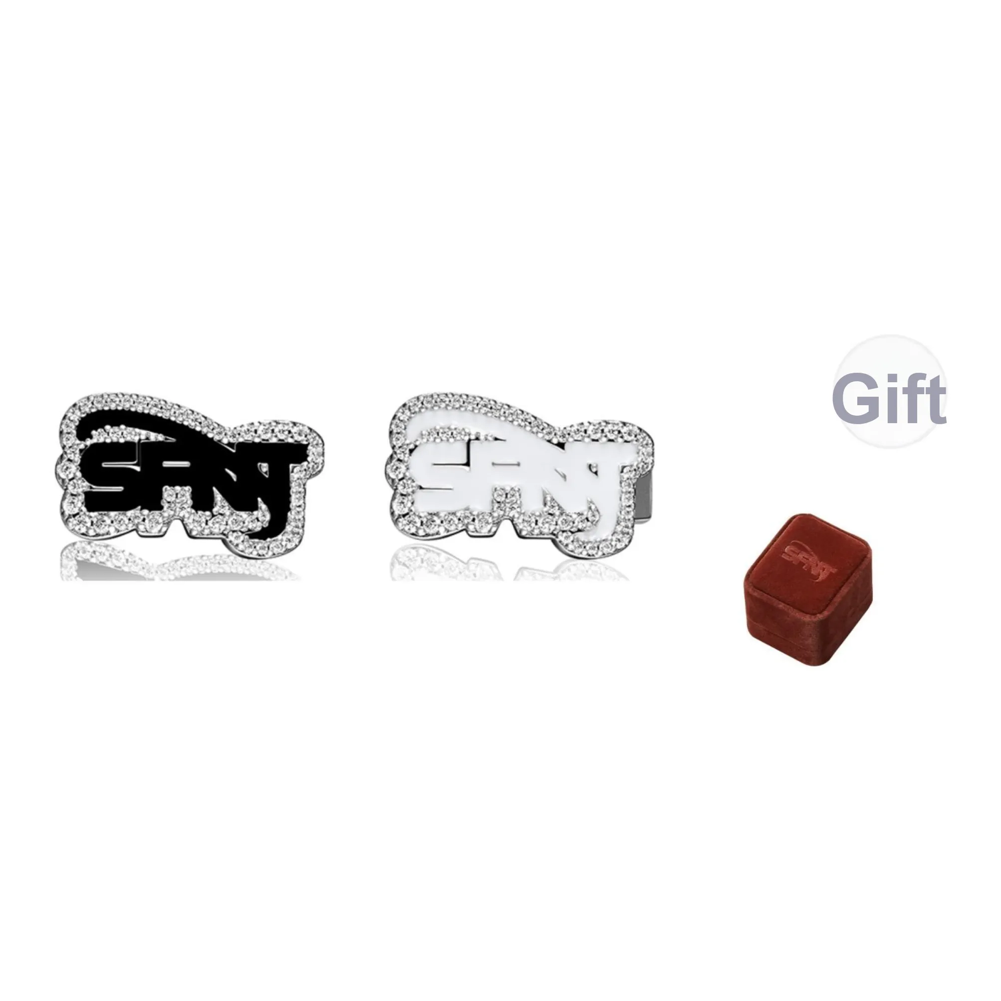 SFNT Сверкающий страз Роскошь Мода Медная Заколка On Серьги Унисекс