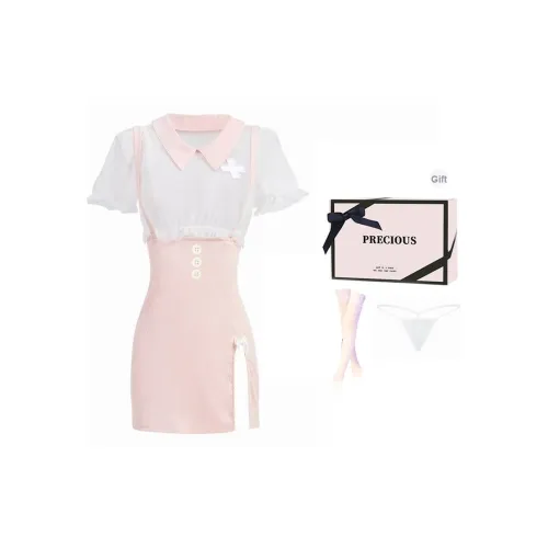 GOYN Розово-белый + Белый Чулки Женские Ночные сорочки