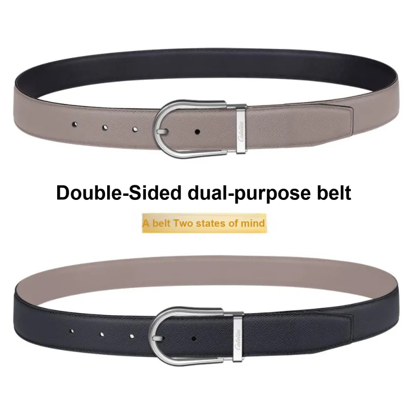CATELLES Dual Sided Soft Top Grain Cow Leather Leather Belts Men's 3.5cm-2