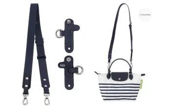 Lan Bao Fan Cow Leather Short Handle Small Size Women's Dark Blue