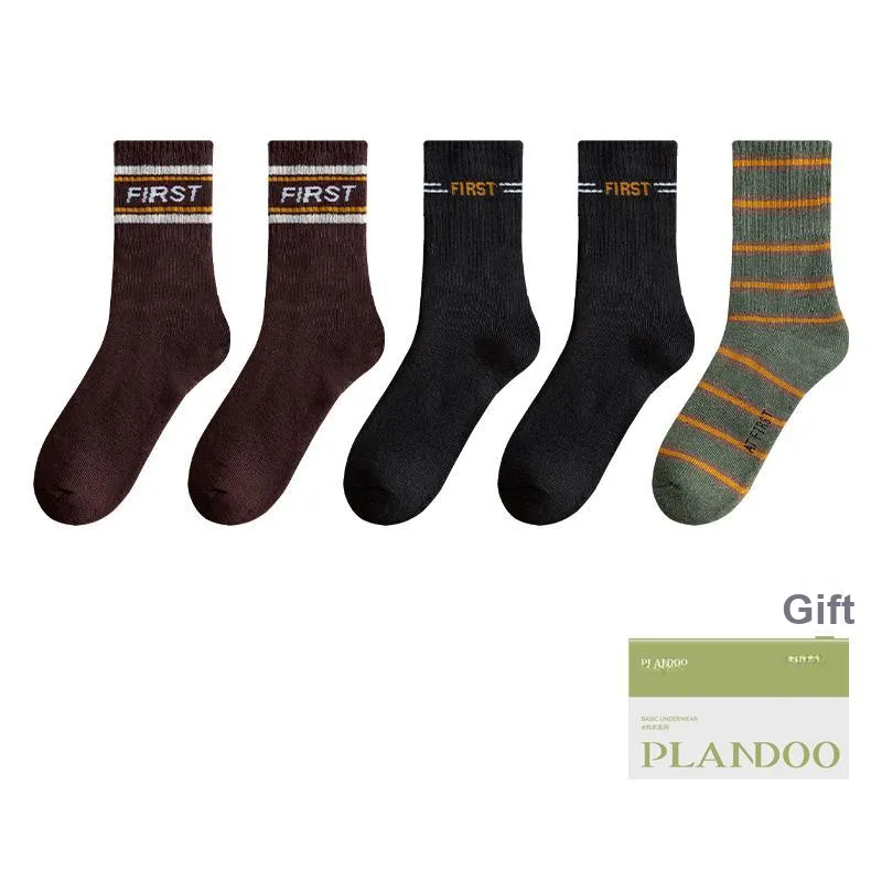 PLANDOO Mid Calf Socks Men's Shopping Bag 5 Pack-4