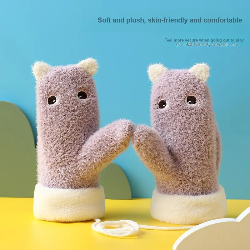 YUZHAOLIN Fuzz Knit Gloves Women's-5