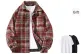Red Plaid Thickened Puffer Jacket (Includes Short-Sleeved Shirt)