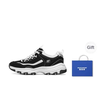 Skechers D'Lites 1.0 Chunky Sneakers Women's Low-Top Black White
