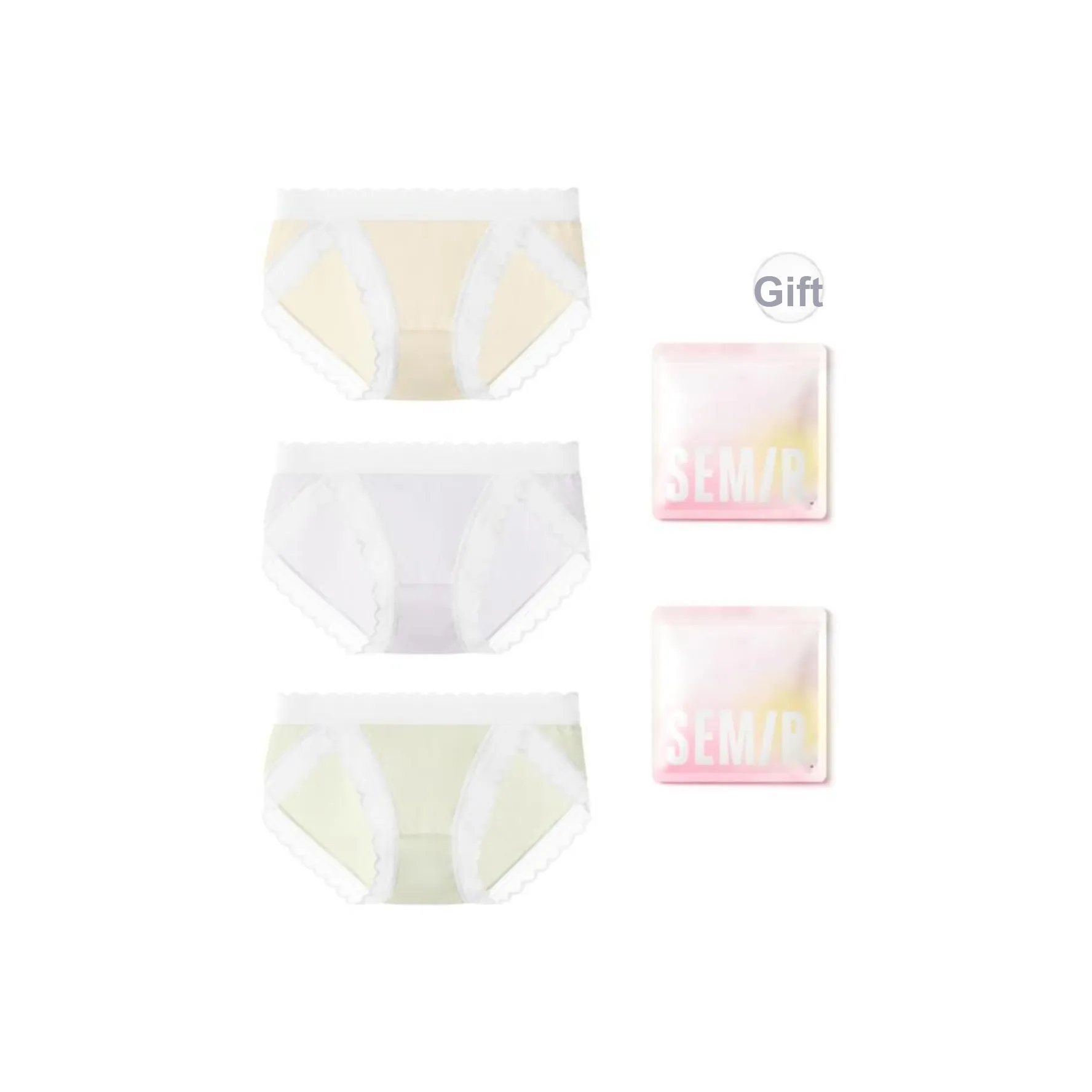 SEM/R Underpants Women's Shopping Bag 3 Pack