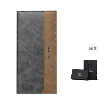 WilliamPOLO Microfiber Synthetic Leather Wallet Multifunction Card Holder Regular Unisex Blue Gray