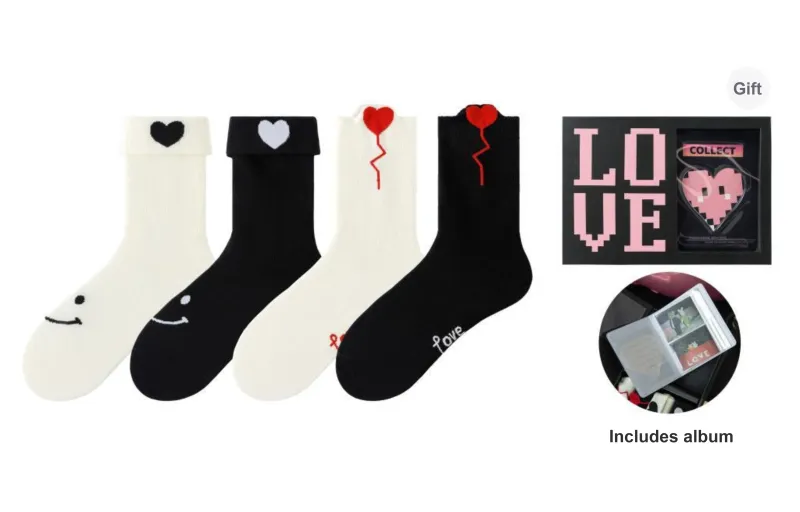 Caramella Mid-Calf Socks Unisex 4 Pack-5