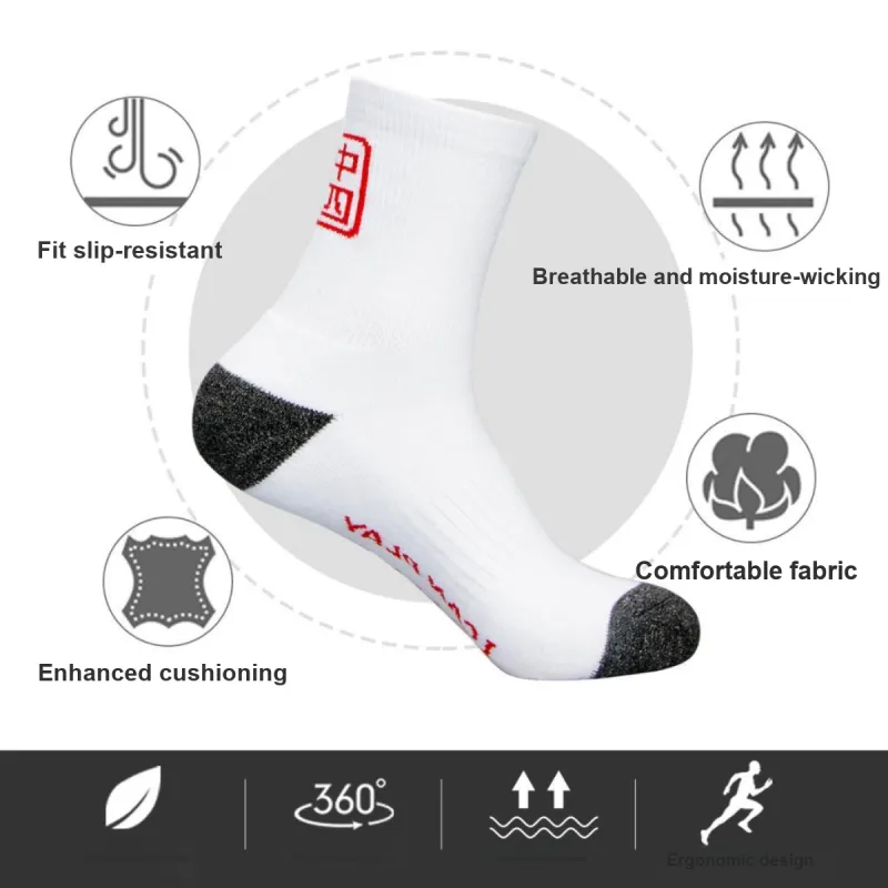 PEAK Mid Calf Socks Unisex 3 Pack White-5