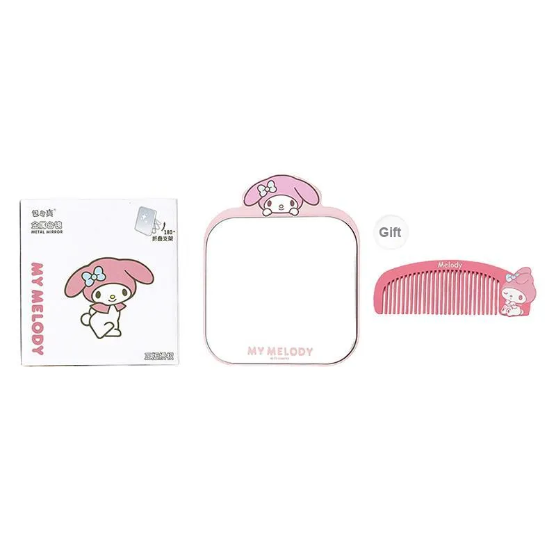 ALL SERIES x Sanrio Cartoon Metal Table Mirror High Definition Imaging Includes Metal Comb-8