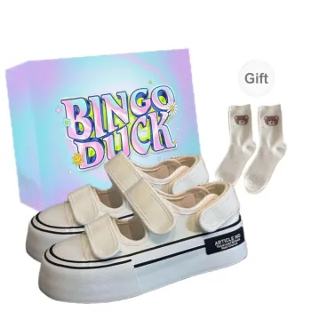 BINGO DUCK Low Top Canvas Shoes Women's Ecru