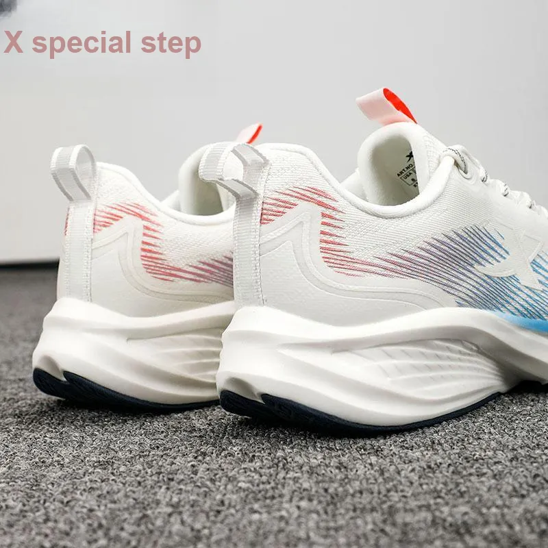 XTEP Cushioning Lightweight Low Top Running Shoes Men's White Blue-11