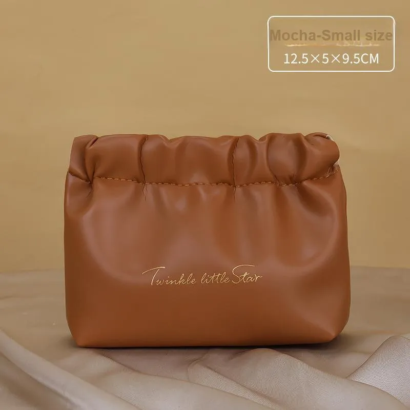 ALOENEY PU Makeup Bag Regular Women's Milk Apricot White/Rose Pink/Mocha/Classic Black-7