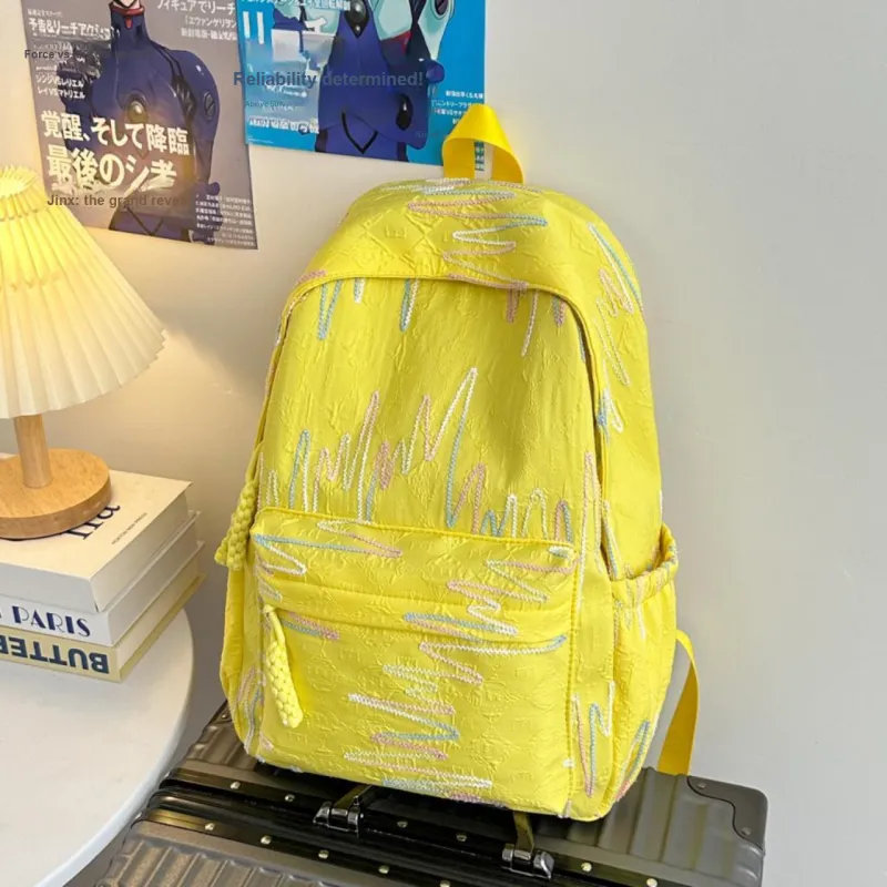 ZOGA Nylon Backpack Women's Yellow/Pink/Blue/White/Black-1