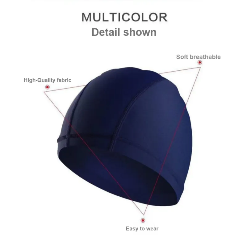 PUIU Waterproof Anti Slip Professional Swimming Cap With Extra Length For Adults And Kids Long Hair Swim Cap Unisex-5