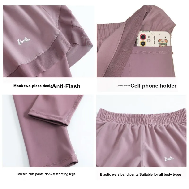 Barbie Yoga Pants Women's Berry Purple-5