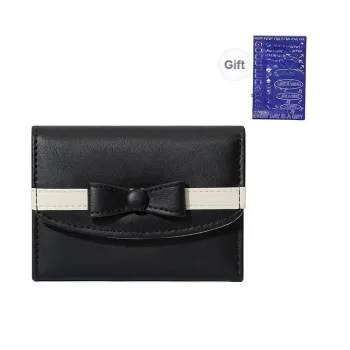 Worm's Home PU Coin Purses Card Holders Regular Women's Black/Yellow/Blue/Pink/Green