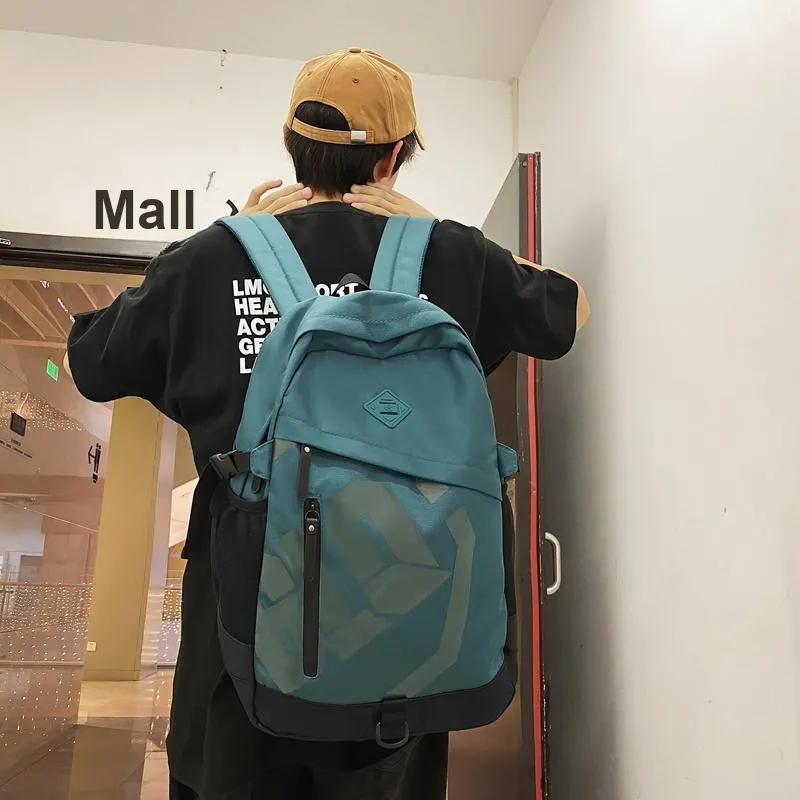 BAODIDAISHU Nylon Backpack Large Size Men's Gray/Black/Green-11