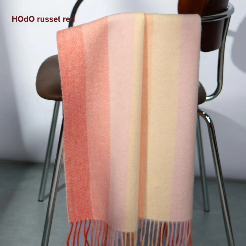 Red Bean 100% Wool Knit Scarves Women's-23