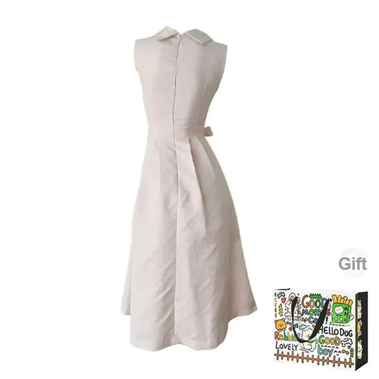 PZHK Sleeveless Dresses Women's Light Pink Shopping Bag-1