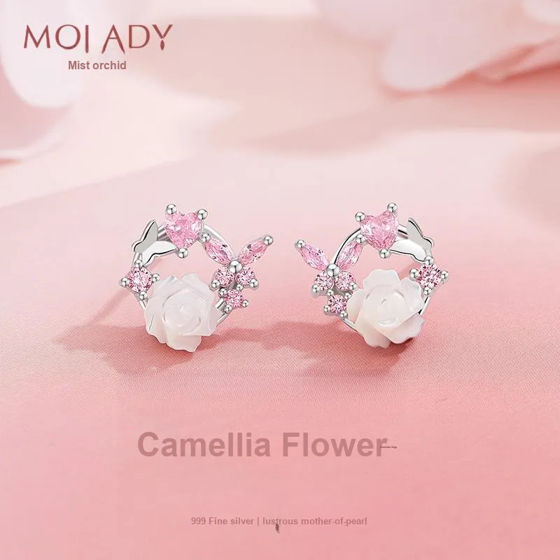 MOLADY S925 Silver Stud Earrings Women's-1