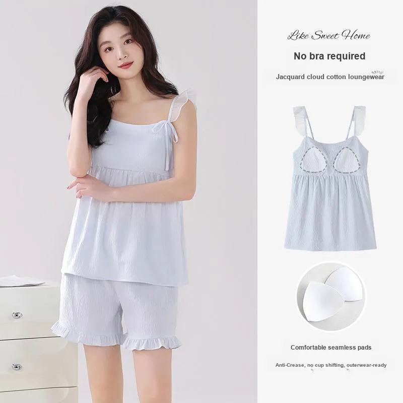 FENTENGCARE Pajama Set Women's Light Blue-6