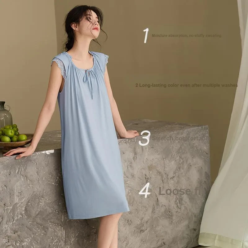 Xuan Liang Nightgown Women's Ice Dawn Blue-2