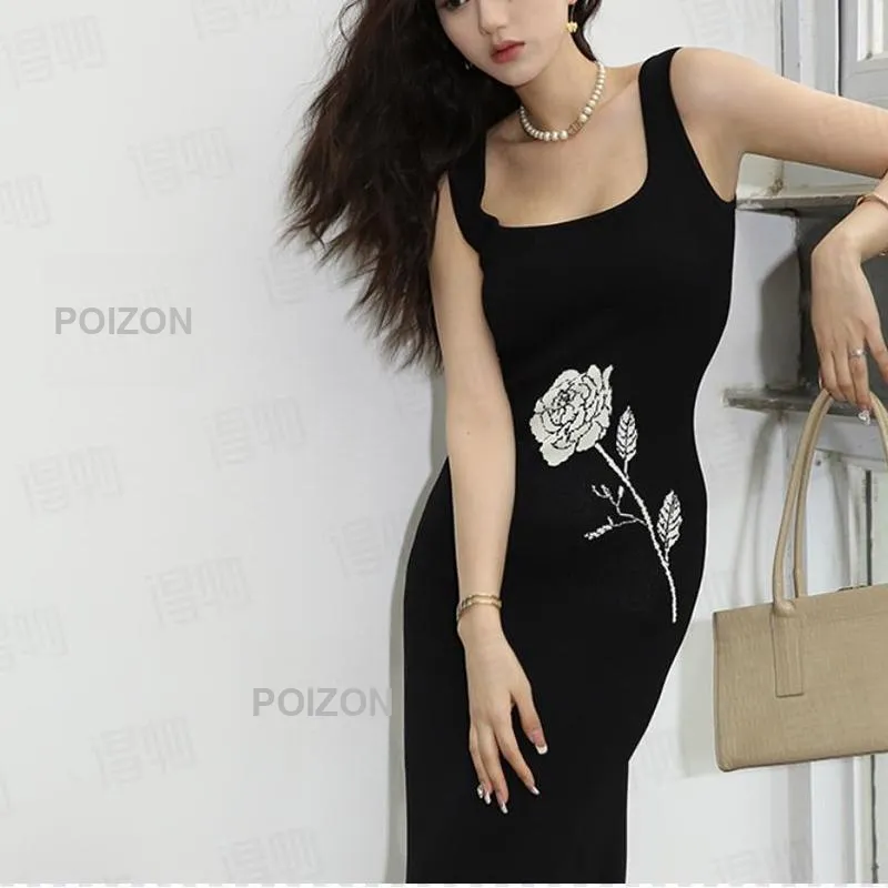 DOKZB Slip Dresses Women's Black-4