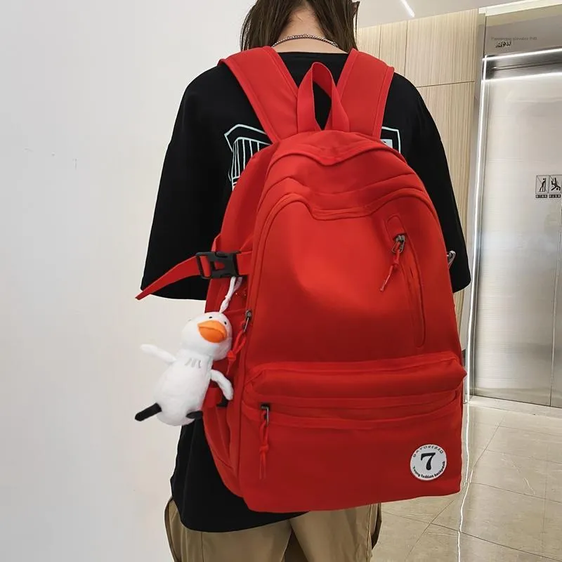 BAODIDAISHU Nylon Fabric Backpack Laptop Bag Backpack Tubas Unisex White/Black/Red/Green-2