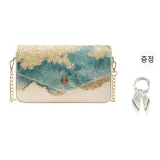 Deep sea envelope bag + white + printed square scarf + gift set