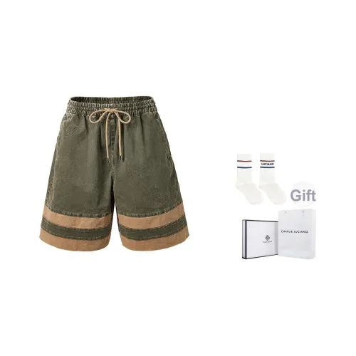 Charlie Luciano Повседневные шорты Унисекс Армейский зеленый