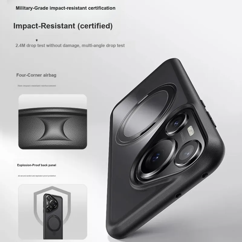 Andmo Acrylic Material Matte Transparent Magnetic Invisible Stand Phone Case Compatibility Pura70/70Pro/Ultra-6