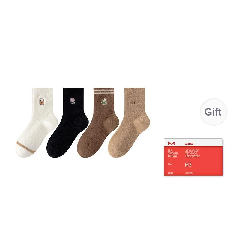 MIIOW Trend Party Series Mid Calf Socks Women's Shopping Bag 4 Pack-7