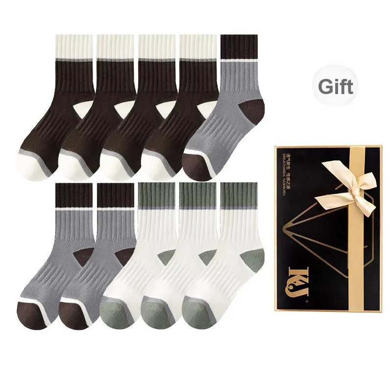 KJ Mid Calf Socks Men's Gift Box Combination Mixed Color-83