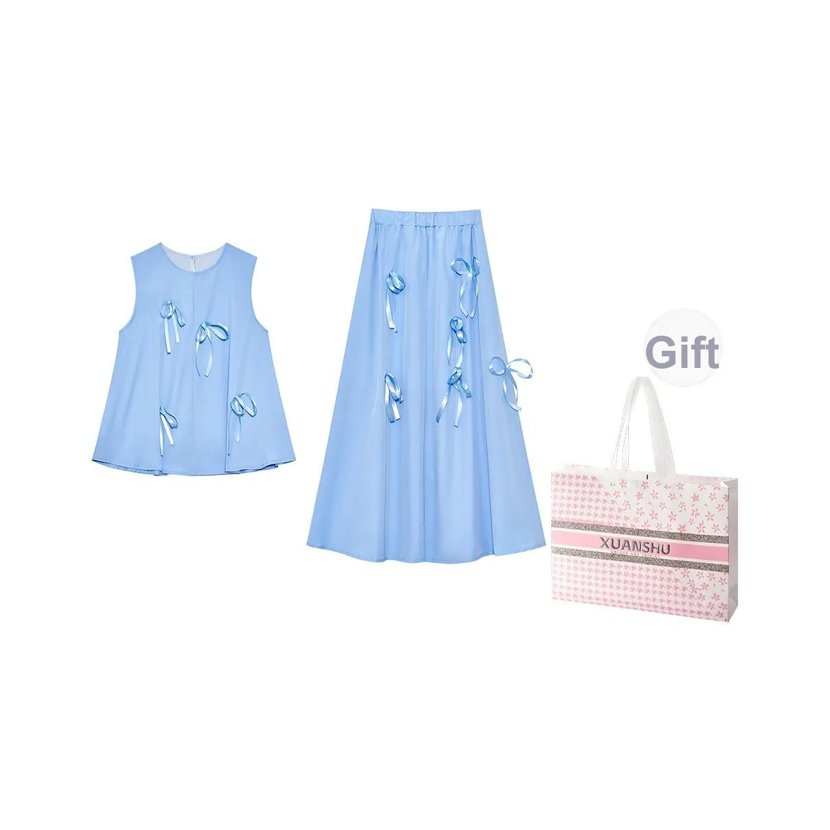 XUANSHU Синий Женские Комплекты с юбкой