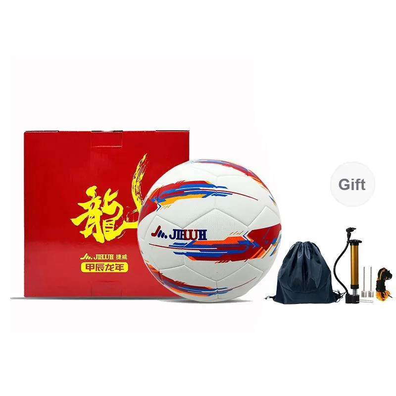 Jiewei Size 5 Soccer PU Seamless Thermal bonding Unisex Mecha Red-9