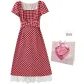 Red Plaid Long Dress+Box